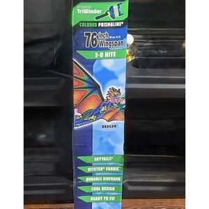 XKites Supersized Dragon 3-D Nylon Kite 76" Wingspan TriWinder Reel w Prismaline